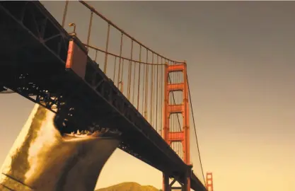  ?? Asylum ?? In “Mega Shark Versus Giant Octopus,” the Golden Gate Bridge is a monster’s victim.