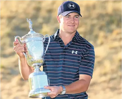  ?? Picture: Getty. ?? Jordan Spieth with the US Open trophy after his dramatic victory on the 18th hole.