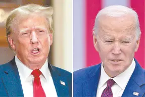  ?? ?? l Donald Trump (izquierda) y Joe Biden siguen sumando delegados para sus candidatur­as.
