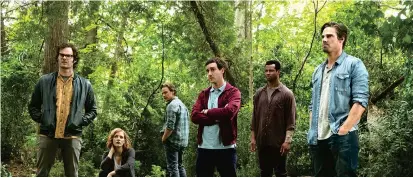  ??  ?? (From left) Bill Hader, Jessica Chastain, James McAvoy, James Ransone, Isaiah Mustafa and Jay Ryan in a scene from “It Chapter Two.”