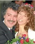  ??  ?? Michael Angelis with second wife Helen Worth, who plays Gail Platt in Coronation Street.