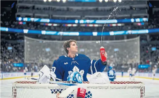  ?? KEVIN SOUSA NHLI VIA GETTY IMAGES ?? Joseph Woll is widely regarded as the Maple Leafs’ goaltender of the future — and perhaps the now.