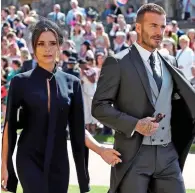  ??  ?? Serious look: Victoria and David Beckham