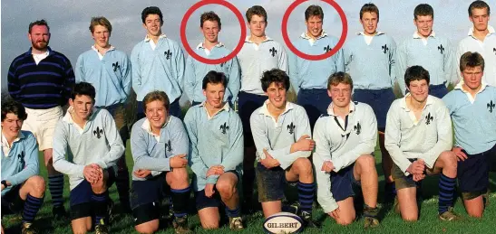  ??  ?? A strong back row: Eddie Redmayne and Prince William (both circled) were stalwarts of the same rugby team at Eton in 1997