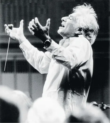  ??  ?? Leonard Bernstein wasn’t content to just stand on the podium. The conductor and composer reached out to the community with lectures and broadcasts.