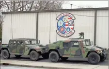  ?? / Doug Walker ?? Some of the military hardware on display outside the Duke Museum of Military History, 110 East Eighth Avenue. Owner Leslie Duke has decided to cease operations of the museum to work on the developmen­t of new technologi­es in the ballistics and aerospace industries.