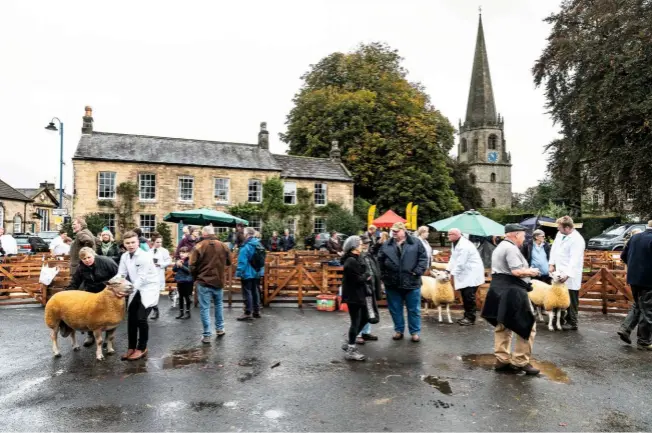  ??  ?? The hub of Masham is the 18th century market place, with its Georgian houses, where thatched cottages would once have been, and the spire of St Mary’s rising above. Once a year, it becomes the site of the North Yorkshire town’s renowned sheep fair, when pens appear and visitors flock to show rare breeds.