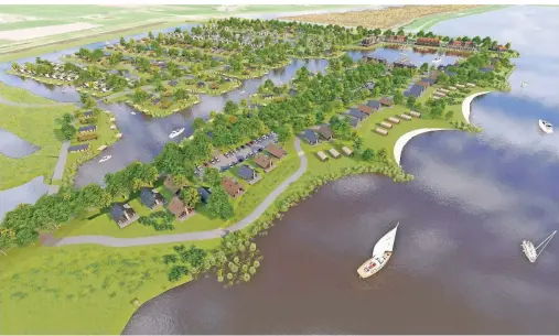  ??  ?? Die Hansestadt Kampen liegt an der Mündung der Ijssel ins Ketelmeer. Hier entsteht der neueste Ferienpark von Europarcs.