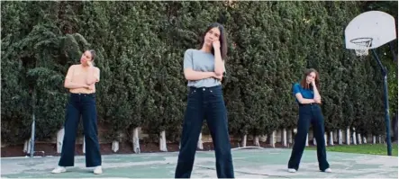  ??  ?? For the I Know Alone music video, the sisters from Haim learned some dance moves which resemble those from viral Tiktok clips. — Photos: Handout