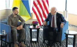  ?? REUTERS ?? Zelenski y Biden se reunieron en el marco de la cumbre del G-7.