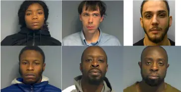  ??  ?? Top row: Aminat Animahsaun, David Gavin, Kameron Johnsepar Bottom row: Kyle Barrett, Andrew Johnson, Paul Johnson. The six have all been jailed for drug offences Below: The police raid last year