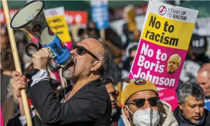  ?? ?? ‘In terms of equality, anti-racism and life chances, no one can plausibly say we are in good health.’ People protest against racism in London on 19 March, UN anti-racism day. Photograph: Guy Bell/Rex/Shuttersto­ck