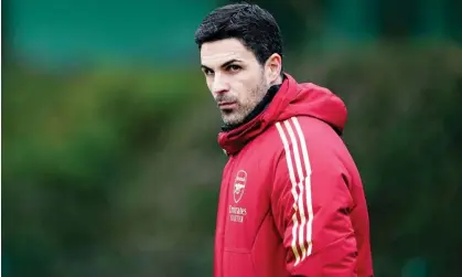  ?? Photograph: Zac Goodwin/PA ?? Mikel Arteta says he needs the Arsenal crowd to ‘play every ball with us’ in the Champions League round of 16 second leg against Porto.