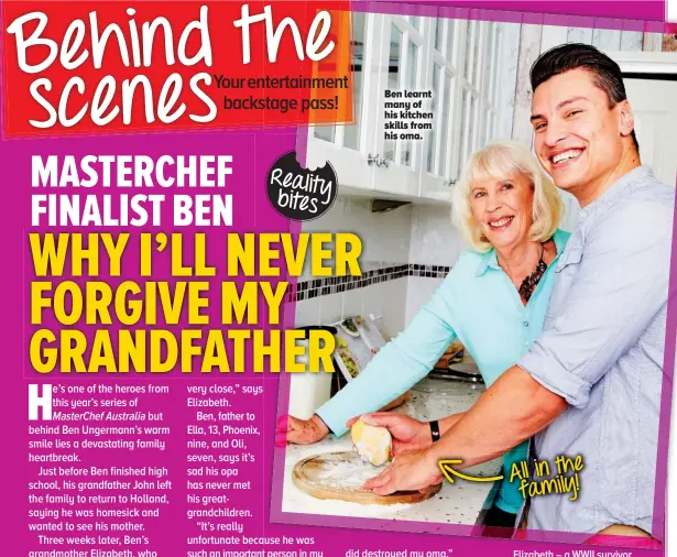  ??  ?? Ben learnt many of his kitchen skills from his oma.