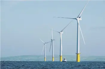  ?? ?? Rampion Offshore Wind Farm. Photo by Darren Cool