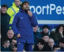  ?? EPA ?? In manager Antonio Conte’s estimation, Chelsea dominated at Goodison Park only to leave disappoint­ed with a draw