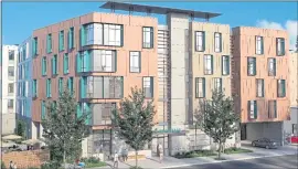  ?? CONCEPT BY OJK ARCHITECTU­RE + PLANNING ?? A 130-unit residentia­l developmen­t of affordable homes near the corner of Auzerais Avenue and Delmas Avenue in downtown San Jose has received a loan, records show.