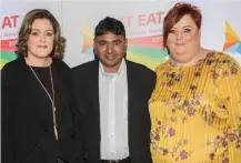  ??  ?? Pictured: Nicola Knowles, Jamil Latif and Liz McCormack from Ajanta Indian Takeaway.