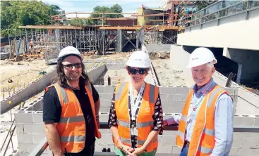  ??  ?? Viewing progress on the foundation­s for the new Short Stay Unit at West Gippsland Hospital are from left: site manager (Intrec) Phil Cross, WGHG clinical operations director Kathy Kinrade, WGHG chief executive Dan Weeks.