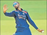  ?? AFP ?? Krunal Pandya took one wicket in the first T20I on Sunday.