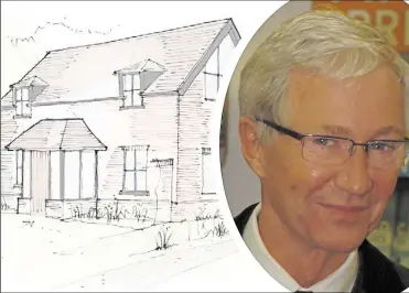  ??  ?? A sketch of the new guest house as submitted for pre-applicatio­n advice to Ashford Borough Council in 2019; right, Paul O’Grady has lived in Aldington for years