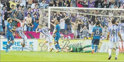  ?? FOTO: LOF ?? El Valladolid venció al Getafe con un gol del central Álex Pérez, el primero que firmaba esta temporada, y que se lo hizo a su exequipo