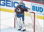  ?? ANDY CROSS The Denver Post ?? Avs goalie Philipp Grubauer made 35 saves against the Coyotes on Thursday.