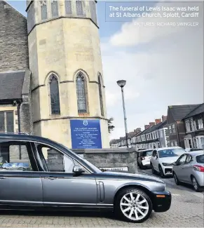  ?? PICTURES: RICHARD SWINGLER ?? The funeral of Lewis Isaac was held at St Albans Church, Splott, Cardiff