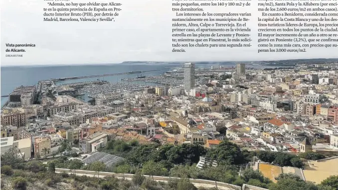  ?? DREAMSTIME ?? Vista panorámica de Alicante.