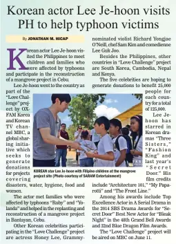 Korean actor Lee Je-hoon visits PH to help typhoon victims - PressReader