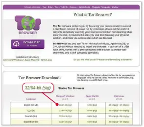  ??  ?? Click this link to download the Tor Browser