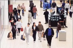  ?? Ned Gerard / Hearst Connecticu­t Media ?? Shoppers stroll Danbury Fair mall in November. Across consumer and business-to-business transactio­ns, Connecticu­t sales tax collection­s in fiscal 2021 shattered those in previous fiscal years that end in June.