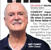  ??  ?? NOT FUNNY John Cleese