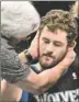  ?? By Karl Gehring, AP ?? Elbowed: Kevin Love
games are left in the was hospitaliz­ed.