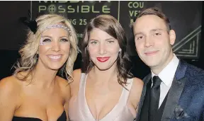  ??  ?? Mission Possible committee members Jennifer Ottevanger­s, Rachel Nelson and Jason Nelson were all in a flap over the $176,000 raised at their Roaring ’20s romp.