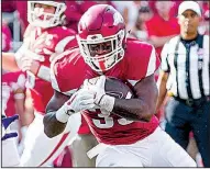  ?? Special to the NWA Democrat-Gazette/DAVID J. BEACH ?? Senior David Williams (above) and Chase Hayden share Arkansas’ rushing lead (326 yards) heading into Saturday’s game at Ole Miss, which ranks 126th among 129 FBS teams in rushing defense. Hayden is expected to miss the rest of the season with a foot...