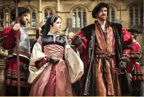  ??  ?? From left: Claire as young Queen Elizabeth in The Crown opposite Matt Smith; in Wolf Hall as Anne Boleyn with co-star Damian Lewis; in the upcoming The Girl in the Spider’s Web as Lisbeth.