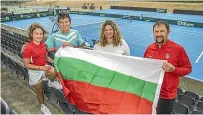  ?? ?? Dani Atanasova, second from right, daughter Mia, 8, father Iliya and husband Tsetso Ivanov will be cheering on Bulgaria in Christchur­ch this weekend.