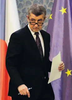  ?? PHOTO: REUTERS1 ?? Under fire . . . Czech Prime Minister Andrej Babis arrives at a recent media conference in Prague.