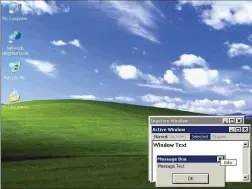  ??  ?? A Windows XP desktop, with the ‘Bliss’ image in the background.