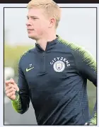  ??  ?? RARING TO GO: De Bruyne is fit