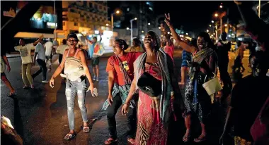  ?? AP ?? Residents celebrate in Kinshasa, Congo, after learning that opposition presidenti­al candidate Felix Tshisekedi had been declared the winner of the elections.