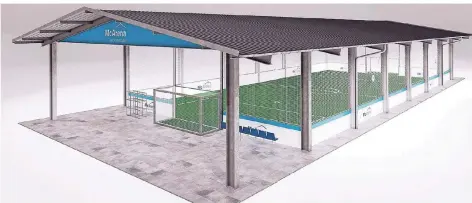  ?? FOTO: MCARENA ?? So könnte die Freiluftha­lle an der Robert-Schuman-Schule aussehen.