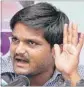  ?? ARVIND YADAV / HT ?? Hardik Patel at a press conference in Delhi on Sunday.