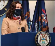 ?? (AP/Michigan office of the governor) ?? “Today it’s Michigan and the Midwest,” Michigan Gov. Gretchen Whitmer said Friday in Lansing, Mich., in calling for more vaccine doses for her state. “Tomorrow, it could be another section of our country.”