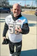  ?? SUBMITTED PHOTO ?? Shaun Young of Glen Mills, a Springfiel­d Streets Department worker and one of the most wellknown Eagles fans in the region, shows off a ring of his own. He got it for being a super fan.