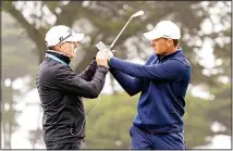  ?? (AP) ?? Jordan Spieth, (right), gets instructio­n from Cameron McCormick during practice for the PGA Championsh­ip golf tournament at TPC Harding Park
in San Francisco, on Aug 4.