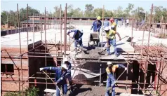  ?? Joseph Manditswar­a — Picture: ?? Constructi­on workers busy on one of the blocks at the Lupane Provincial Hospital, which is set to improve the health system in Matabelela­nd North province.