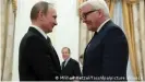  ?? ?? Frank-Walter Steinmeier et Vladimir Poutine en mars 2016 à Moscou.