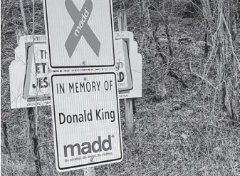  ?? ?? A new sign honouring the life of Donald King has been erected on Highway 4 in Nova Scotia.